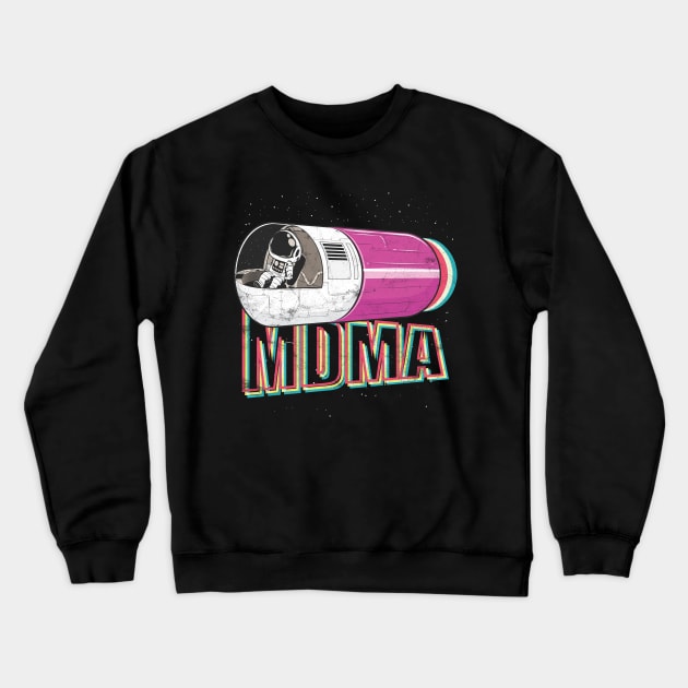 Techno MDMA Astronaut Crewneck Sweatshirt by avshirtnation